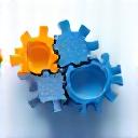 Connected gears symbolizing strategic option development and evaluation.