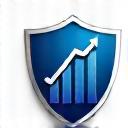 Shield icon protecting a graph, symbolizing comprehensive risk analysis and mitigation.