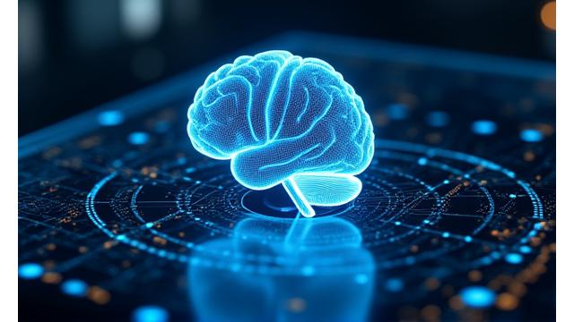 Abstract depiction of AI analyzing data on a futuristic screen, symbolizing AI-powered contract analysis and due diligence.