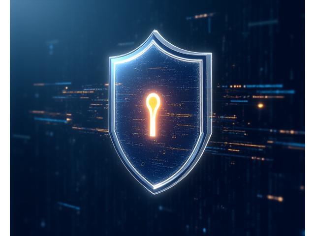 Abstract depiction of digital security padlock with flowing data, symbolizing regulatory compliance and protection in franchise law.