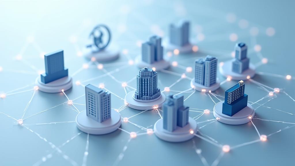 Illustration of a network of connected dots and lines, representing comprehensive legal services for franchise and licensing networks.