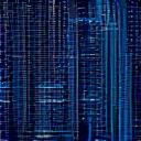 Icon representing technology and software, with circuit board patterns and abstract code.