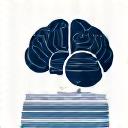 Icon of AI brain analyzing documents, representing AI-powered document review