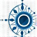 Icon of synchronized gears and network lines, representing digital case management