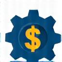 Icon of a gear with a dollar sign, symbolizing efficiency